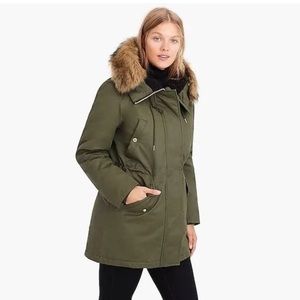 JCrew perfect winter parka size XS in green